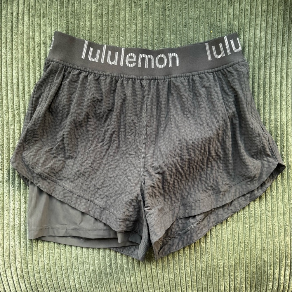 lululemon athletica Charcoal Gray Athletic Shorts 3 inch inseam with 4in liner